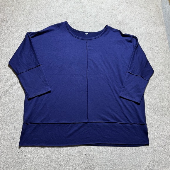 SPANX Tops - Spanx Sweatshirt Womens 1X Blue Dolman Sleeve Oversized Relaxed Boyfriend Top